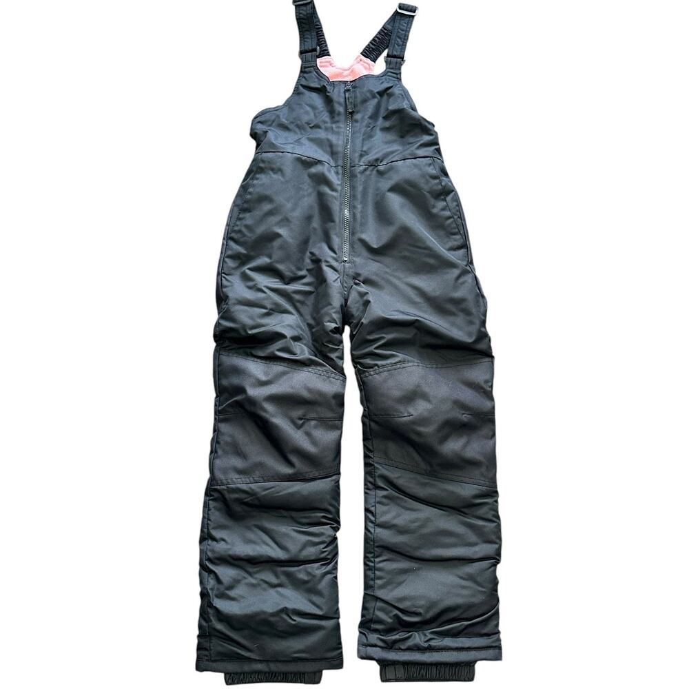 All In Motion Girls Snow Bibs Black Pink Medium 7/8